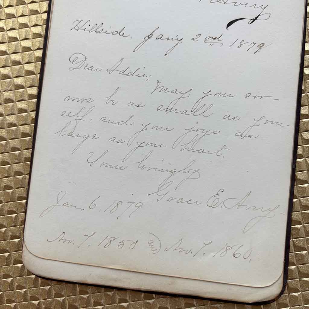 Pages from a an 1800s Autograph Book
