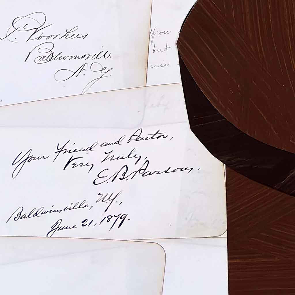 detail of the collage Birds of Paradise by Emily Krill