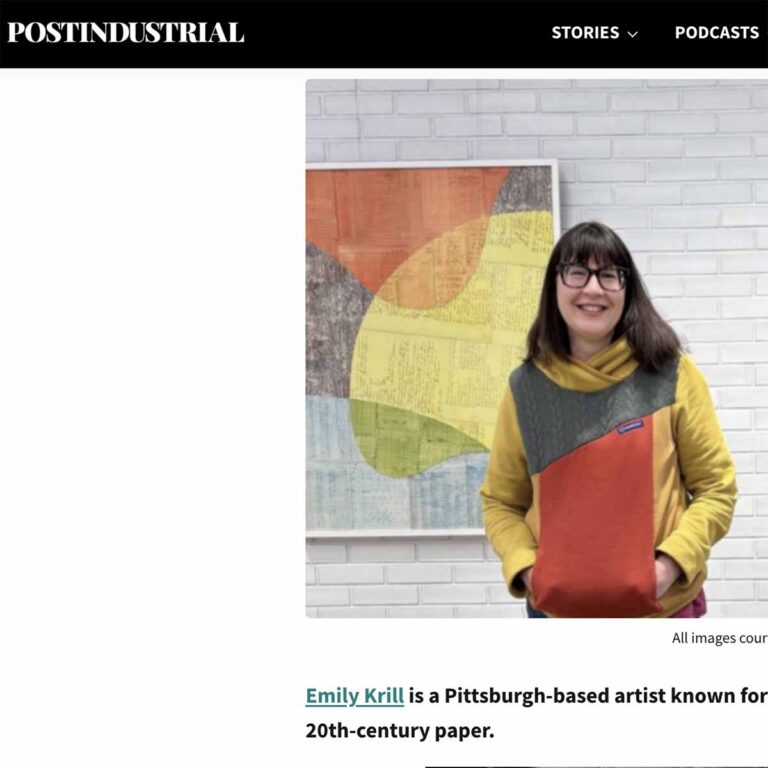 Press Clipping of Emily Krill in the news magazine Post Industrial