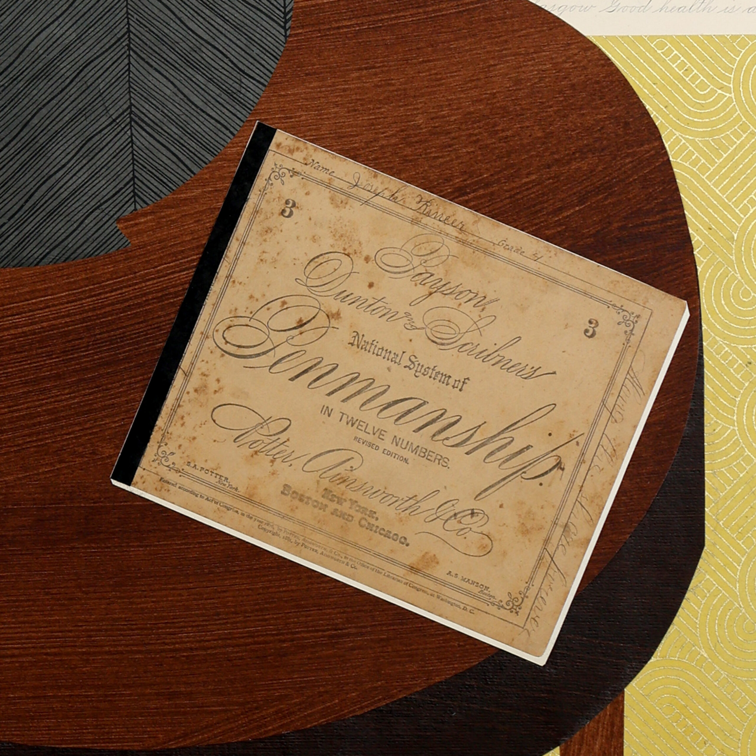 a detail of the collage Manners Make the Man by Emily Krill