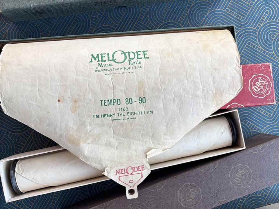 the end of a roll of player piano paper