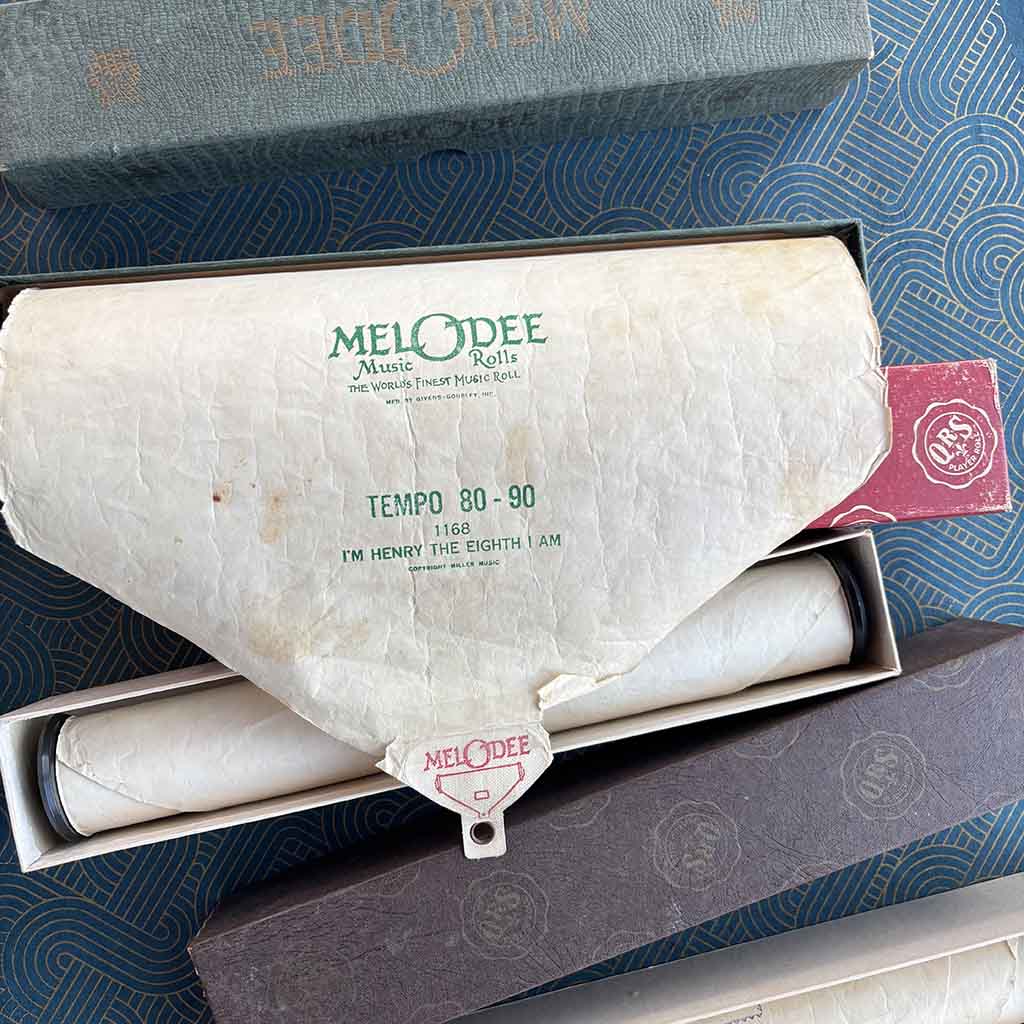 the end of a roll of player piano paper