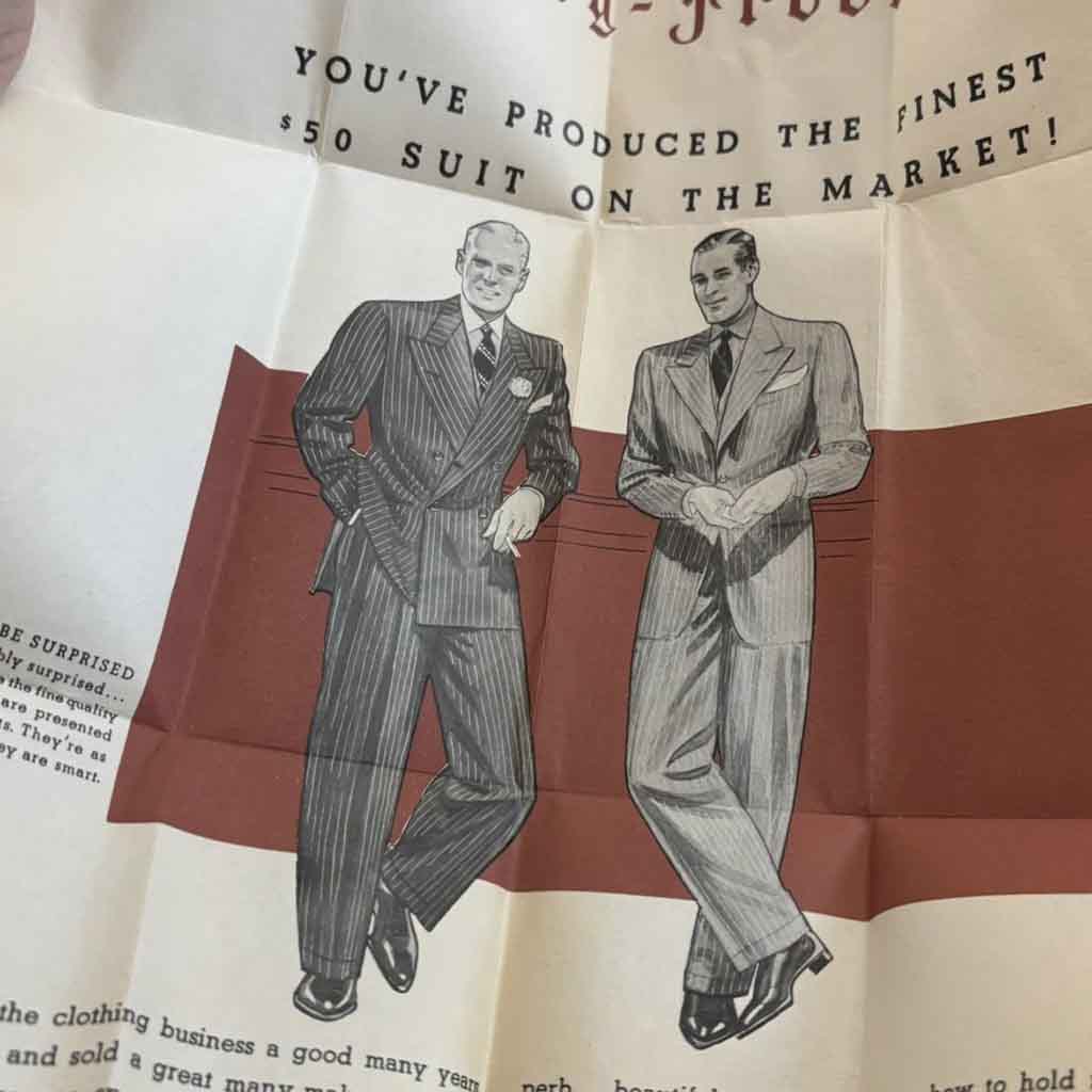 1930s ad for men in suits