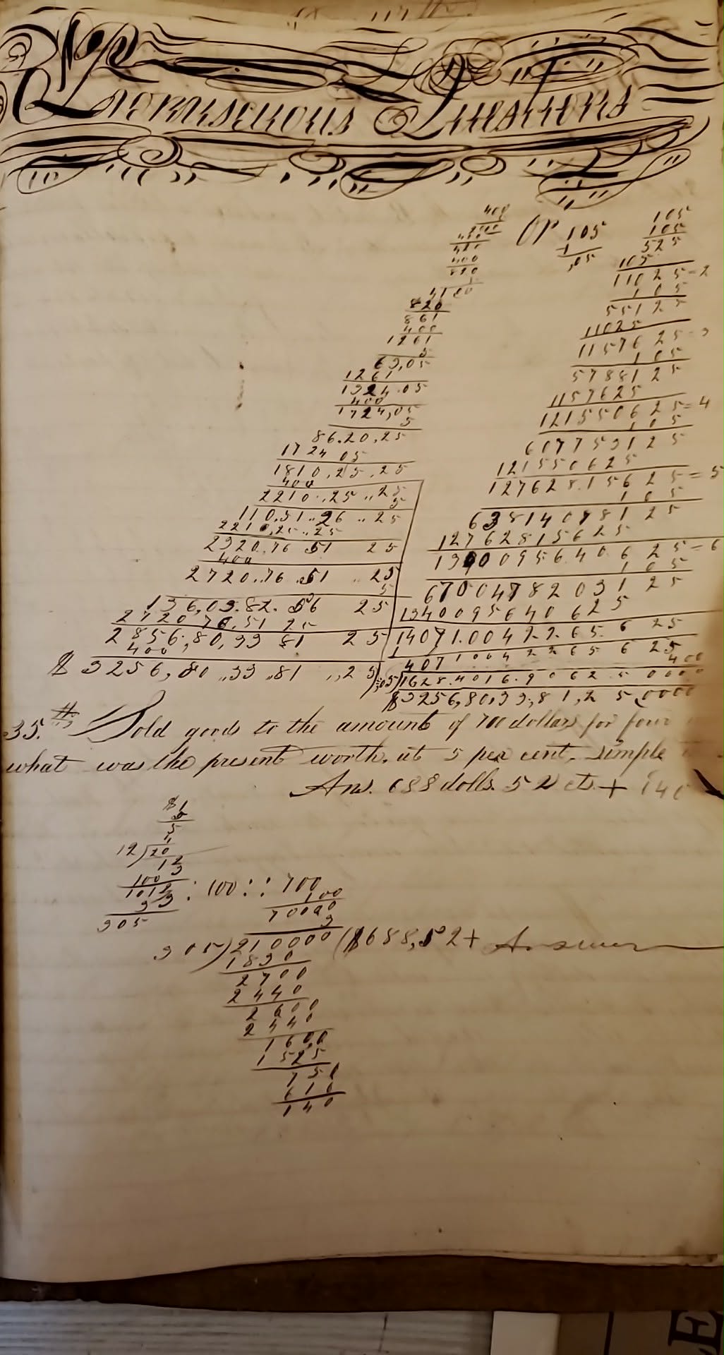 detail of an 1800s Workman's Cypher