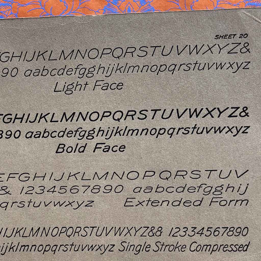 The back page from the 1924 manual for architects Lessons in Lettering