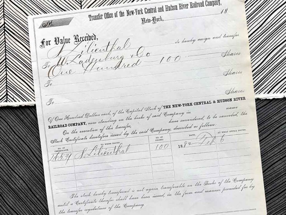 an 1882 railway share