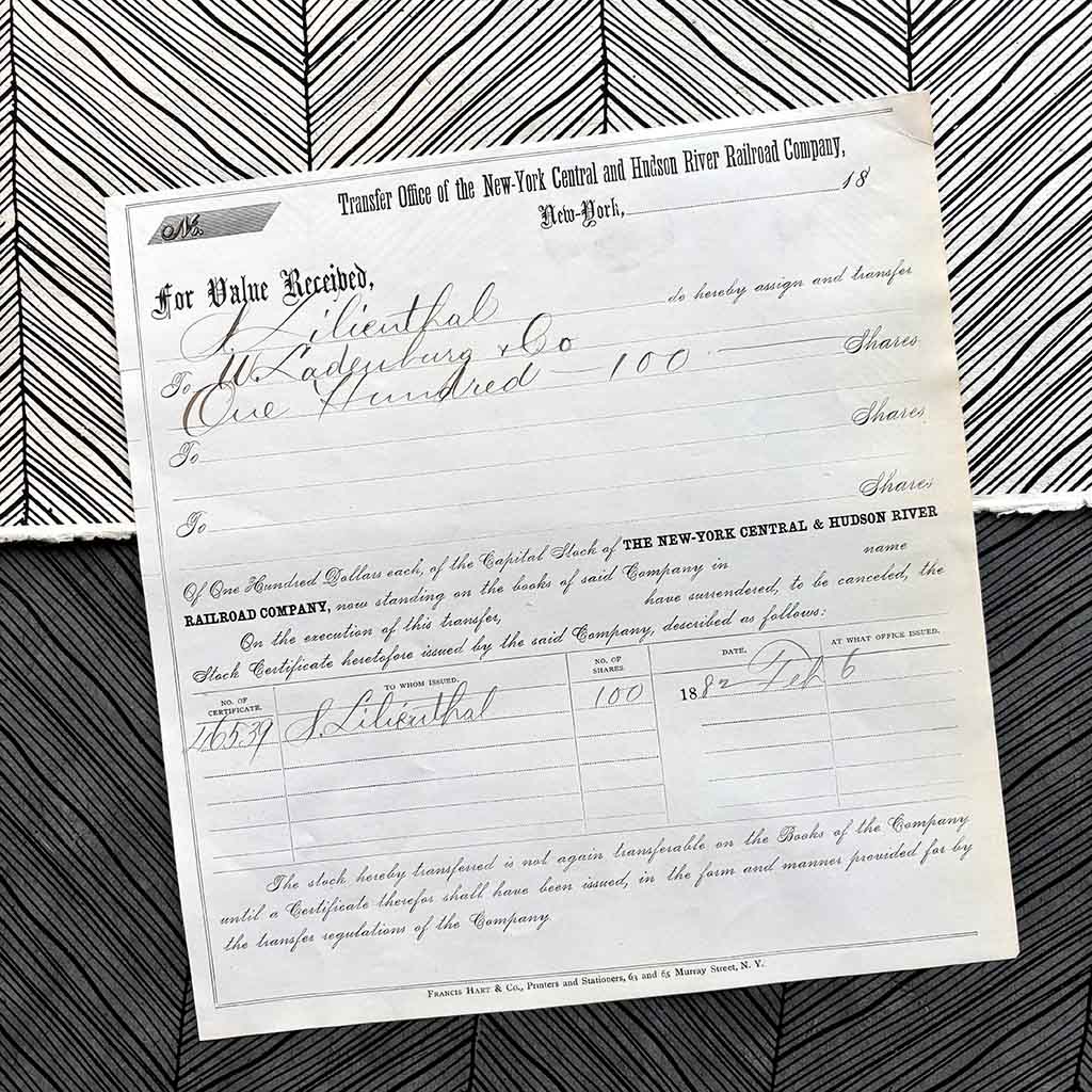 an 1882 railway share