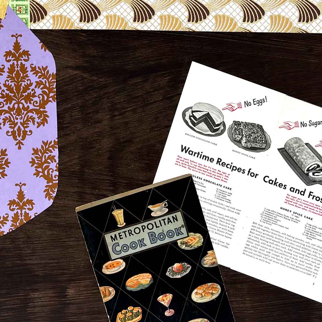 detail from Emily Krill collage Wartime Recipes