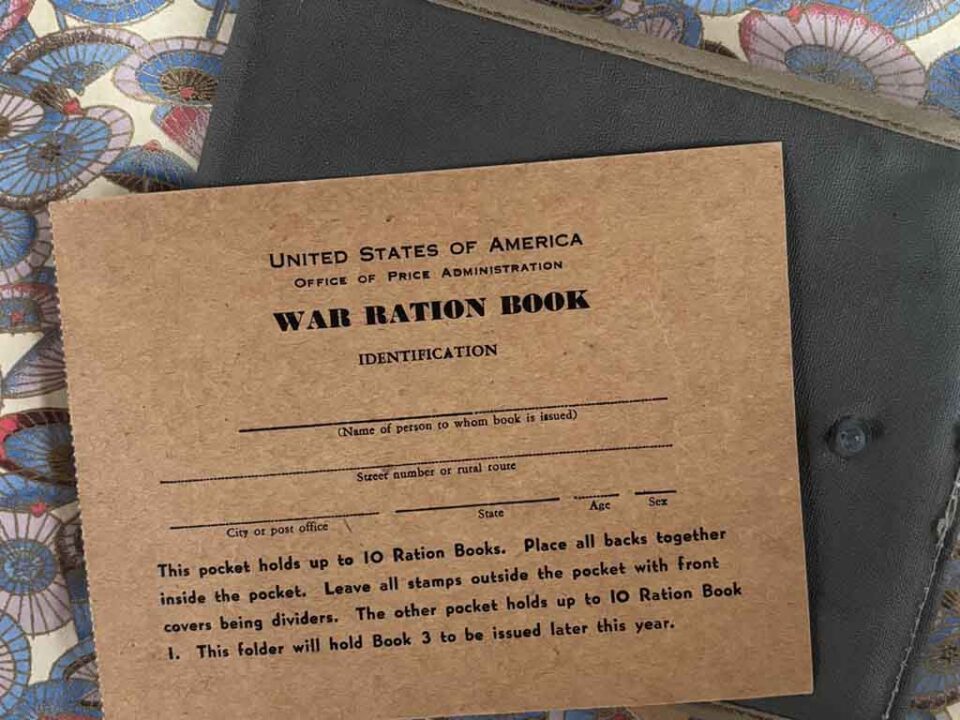 a WWII Ration Book cover