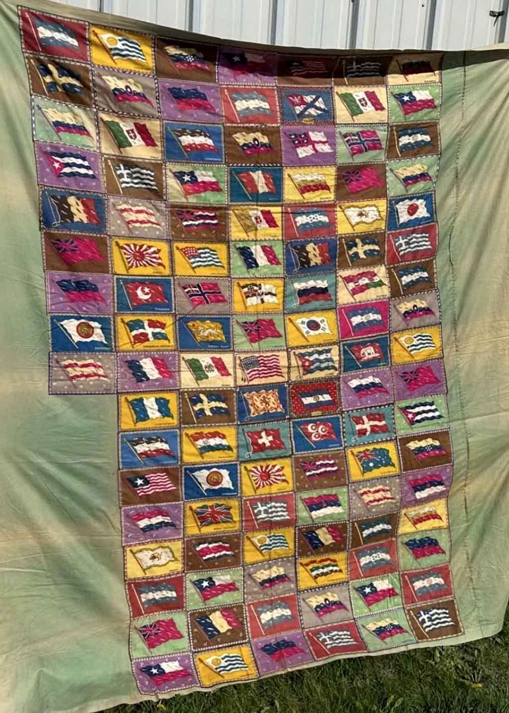 a Pre-WW1 Tobacco Flannel Quilt
