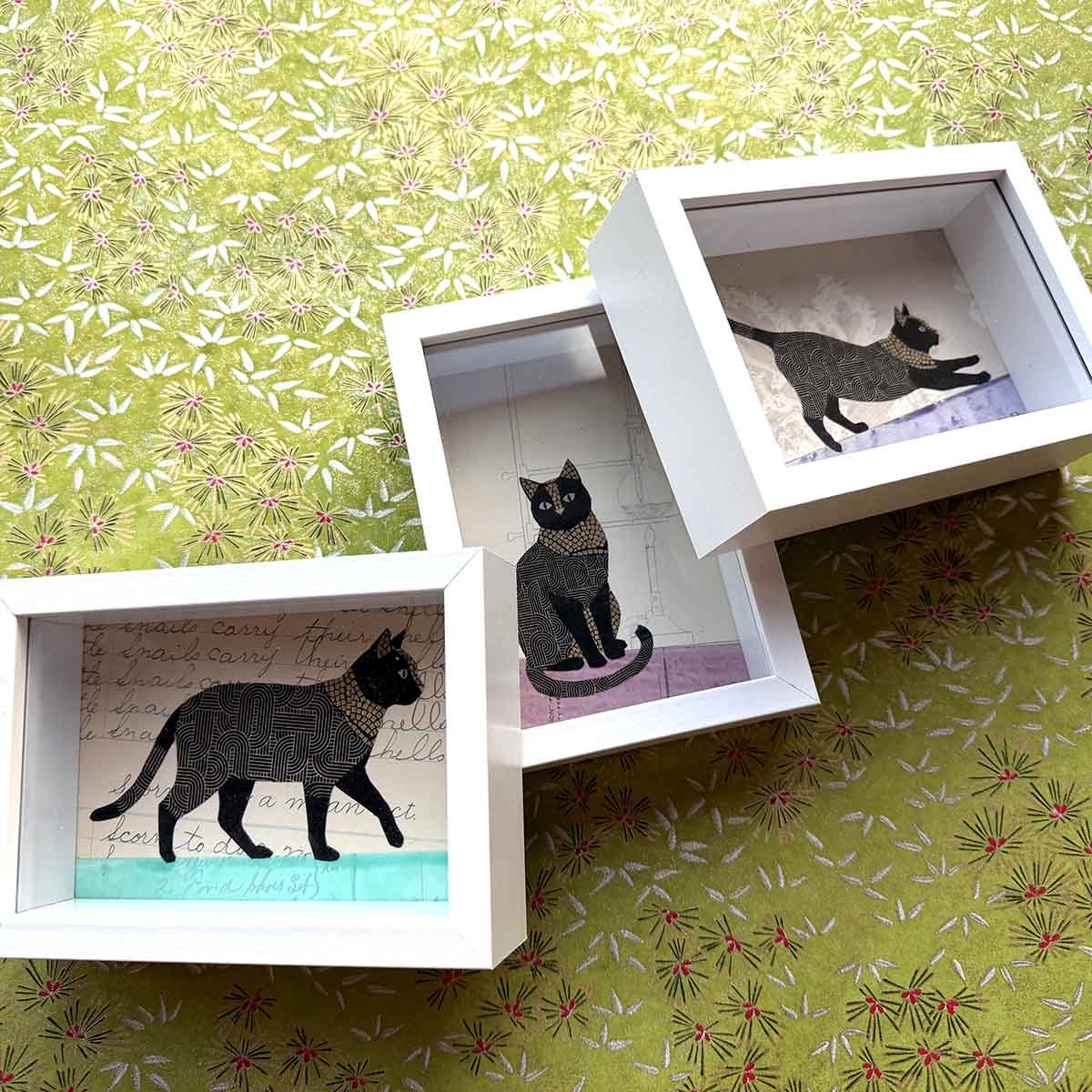 Shadow Box Cat Birds