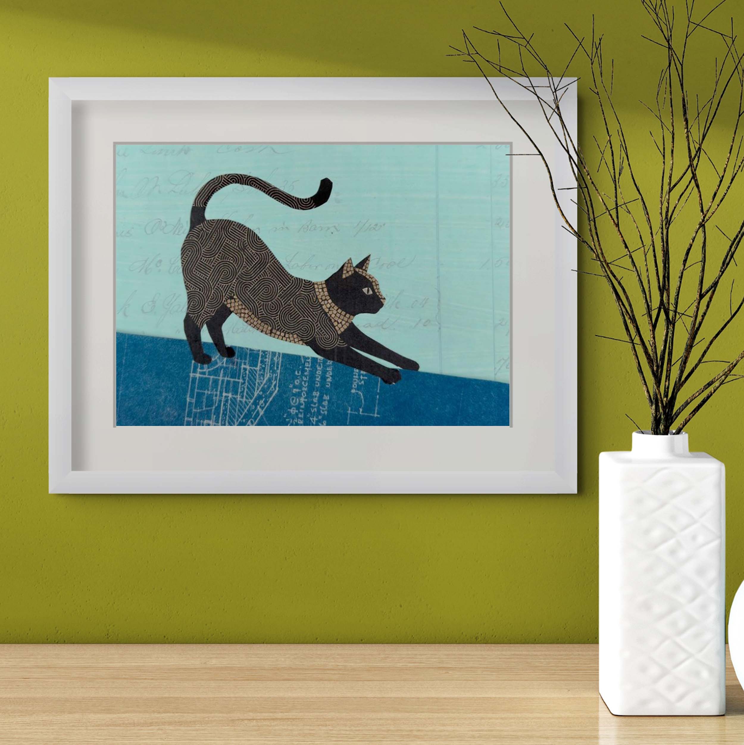 Blue Prints | Framed 8x10 inch Cat Print