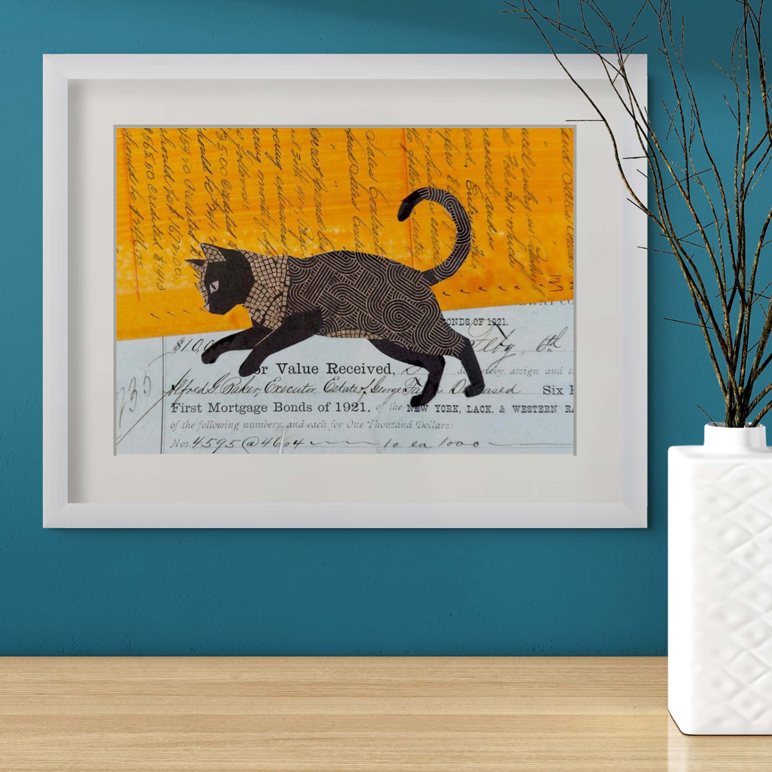 For Value Received | Framed 8x10 inch Cat Print