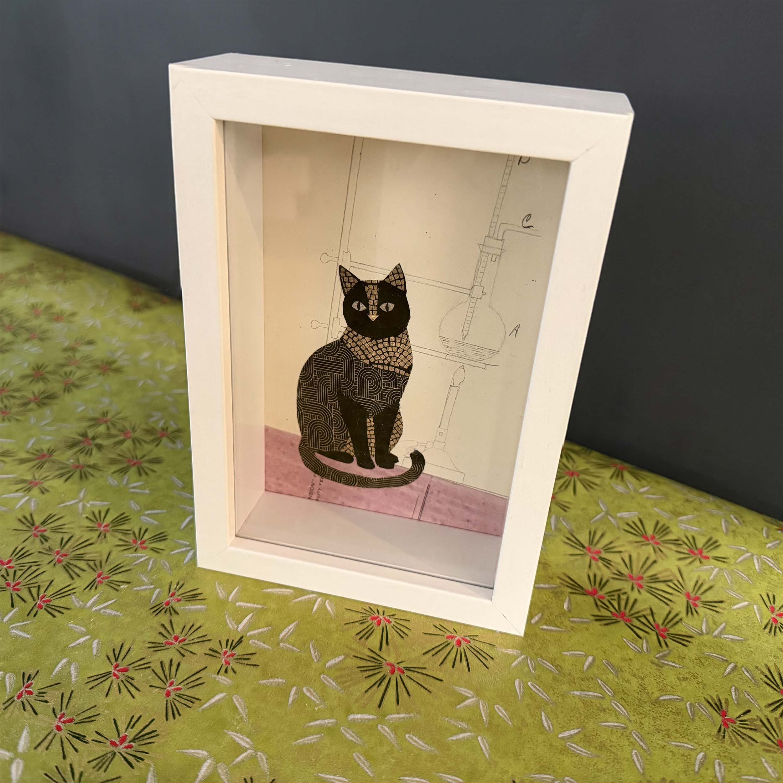 Chemistry Lesson | Shadow Box Cat Print